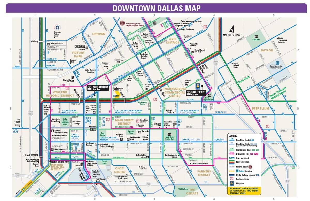 Автобусные маршруты Даллас карте