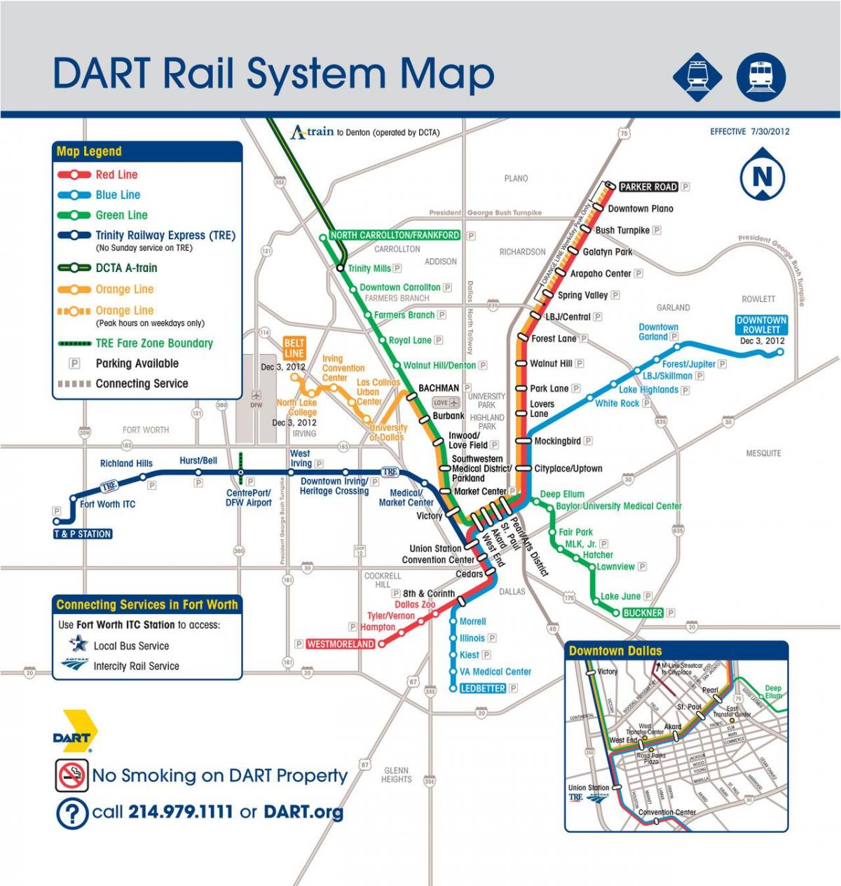 Даллас поезде Dart карте