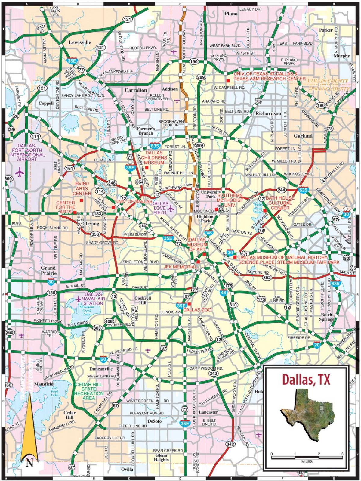город Даллас карте