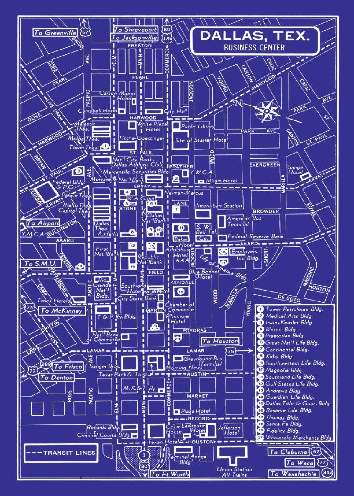 карта города Даллас