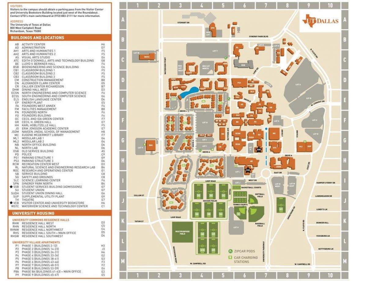 университет Техаса в Далласе карте