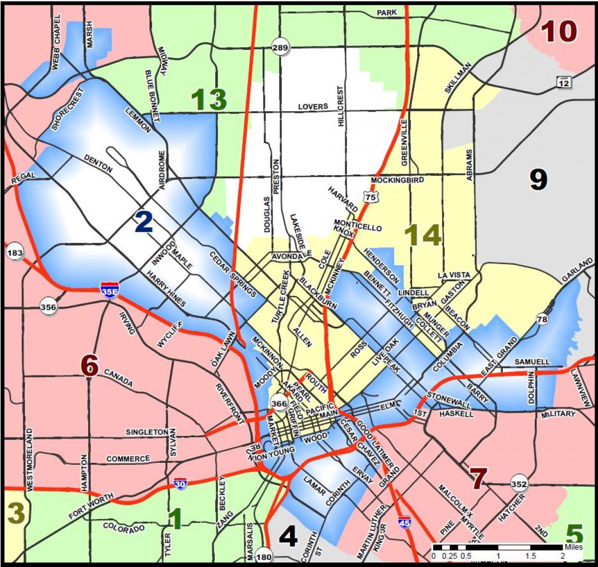 город Даллас зонирования карте
